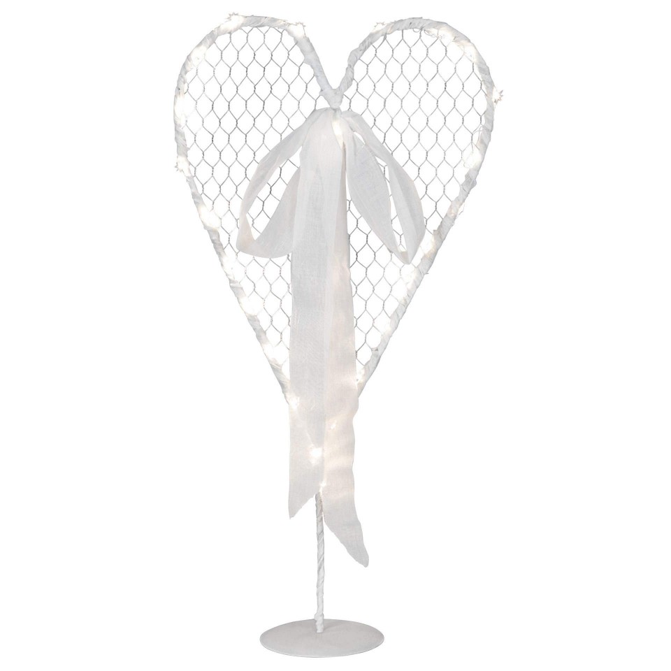 Διακόσμηση Γάμου Καρδιά με Φωτάκια Μπαταρίας 56x26 cm 24 LED Θερμό Φως
