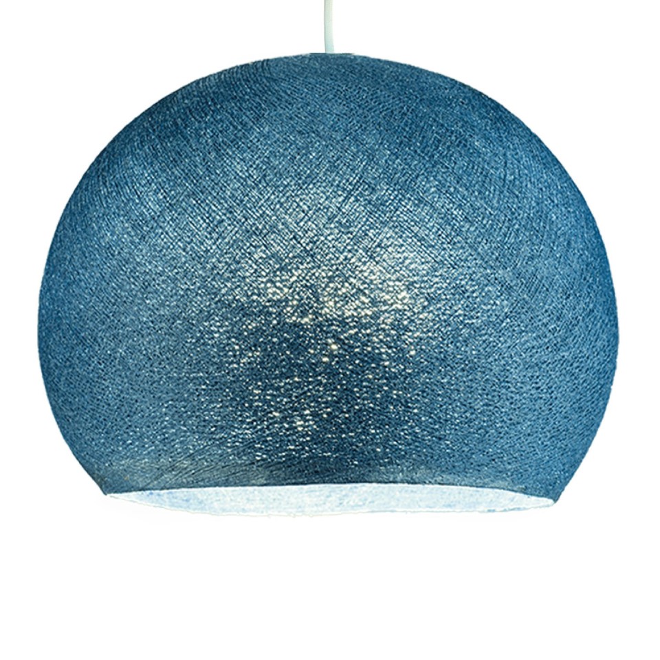 Κρεμαστό Φωτιστικό με Καπέλο Dome από νήμα Πετρολ Μπλε Ø 25 cm