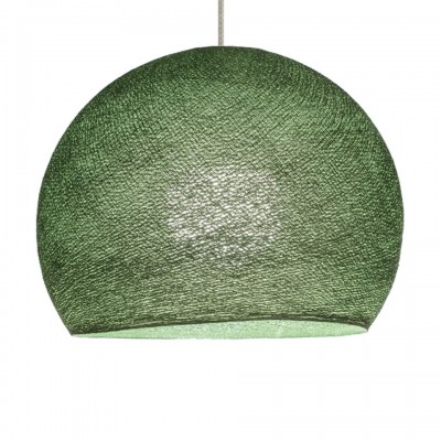 Κρεμαστό Φωτιστικό με Καπέλο Dome από νήμα Πράσινο Ελιάς Ø 42 cm