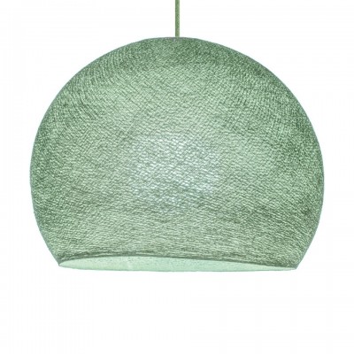 Κρεμαστό Φωτιστικό με Καπέλο Dome από νήμα Πράσινο Γαλακτερό Ø 31 cm