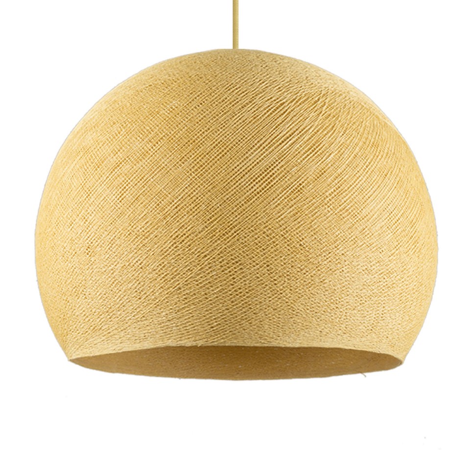 Κρεμαστό Φωτιστικό με Καπέλο Dome από νήμα Μουσταρδί Ø 25 cm