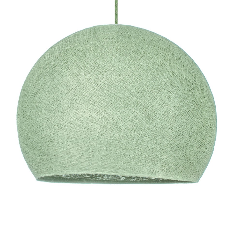 Κρεμαστό Φωτιστικό με Καπέλο Dome από νήμα Πράσινο Γαλακτερό Ø 25 cm