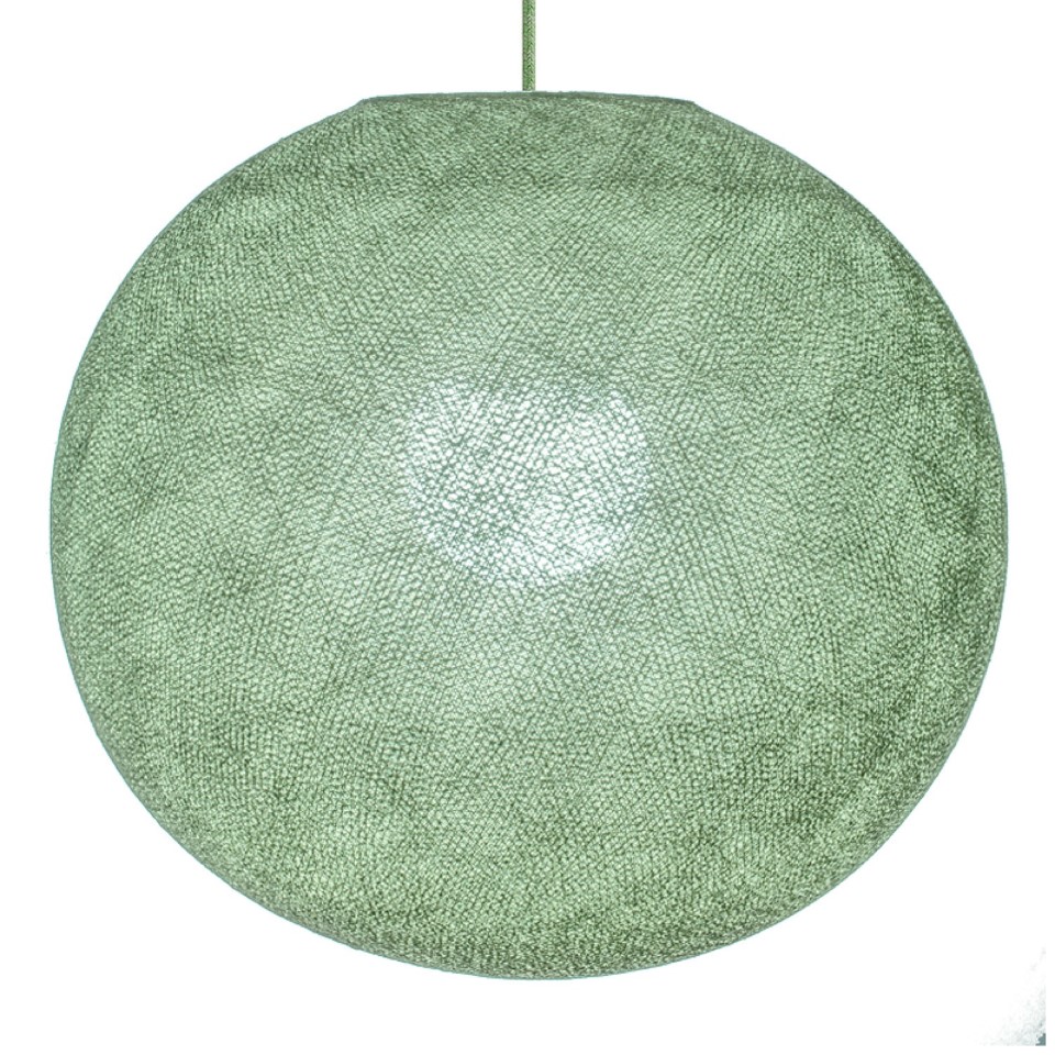 Κρεμαστό Φωτιστικό με Καπέλο Σφαίρα από νήμα Πράσινο Γαλακτερό Ø 31 cm