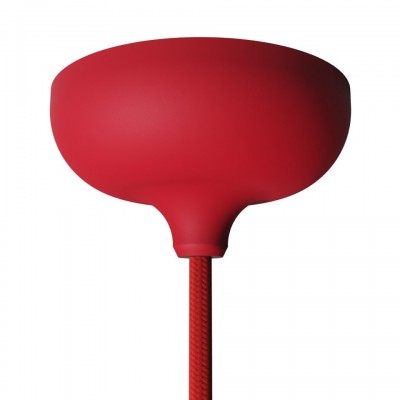 Ροζέτα Σιλικόνης με μία τρύπα κατάλληλη για φωτιστικό με καπέλο Κόκκινο