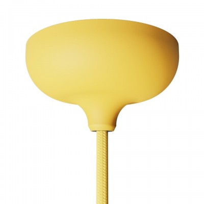 Ροζέτα Σιλικόνης με μία τρύπα κατάλληλη για φωτιστικό με καπέλο Κίτρινο