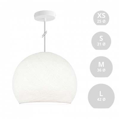 Κρεμαστό Φωτιστικό με Καπέλο Dome από νήμα Λευκό Ø 35 cm