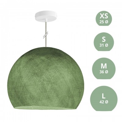 Κρεμαστό Φωτιστικό με Καπέλο Dome από νήμα Πράσινο Ελιάς Ø 42 cm
