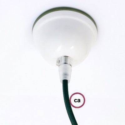 Ροζέτα Φωτιστικού Κεραμική Μικρή 7,5cm Green - Λευκό - Πράσινο