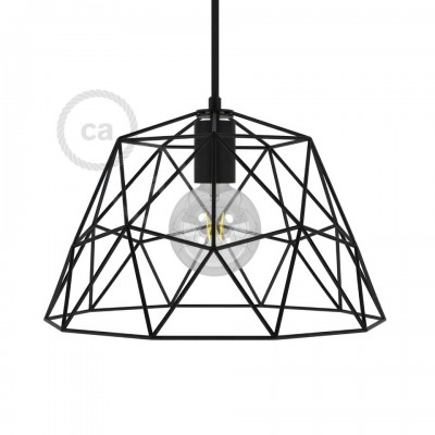 Dome XL Μεταλλικό Κλουβί με ντουί Ε27 Μαύρο
