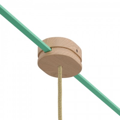Ξύλινο Εξάρτημα Ροζέτα Οβάλ DIY με 1 τρύπα στο κέντρο και 2 τρύπες στο πλάι για Καλώδιο Γιρλάντας - Σειρά Filé. Made in Italy Φυσικό