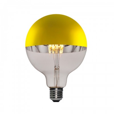 LED Filament Λαμπτήρας Γλόμπος G125 Μισός Καθρέπτης Χρυσό 7W E27 2700K Dimmable