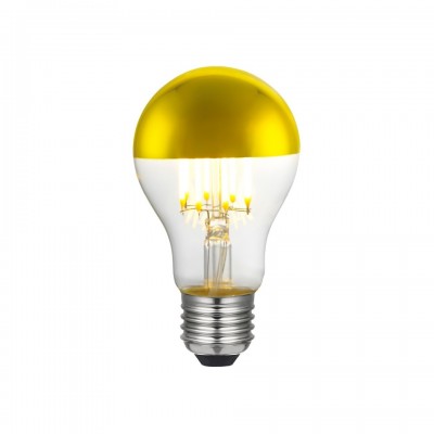 LED Filament Λαμπτήρας Α60 Μισός Καθρέπτης Χρυσό 7W E27 2700K Dimmable