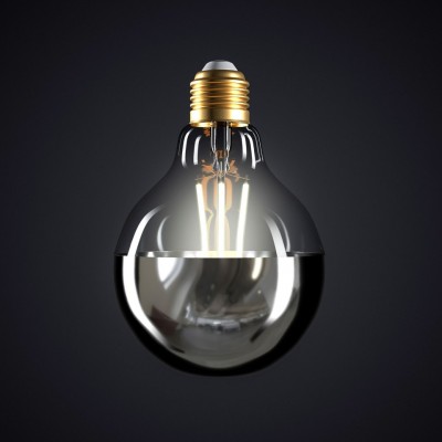 LED Filament Λάμπα Καθρέπτου Γλόμπος G95 Χρώμιο - 7W E27 Dimmable 2700K