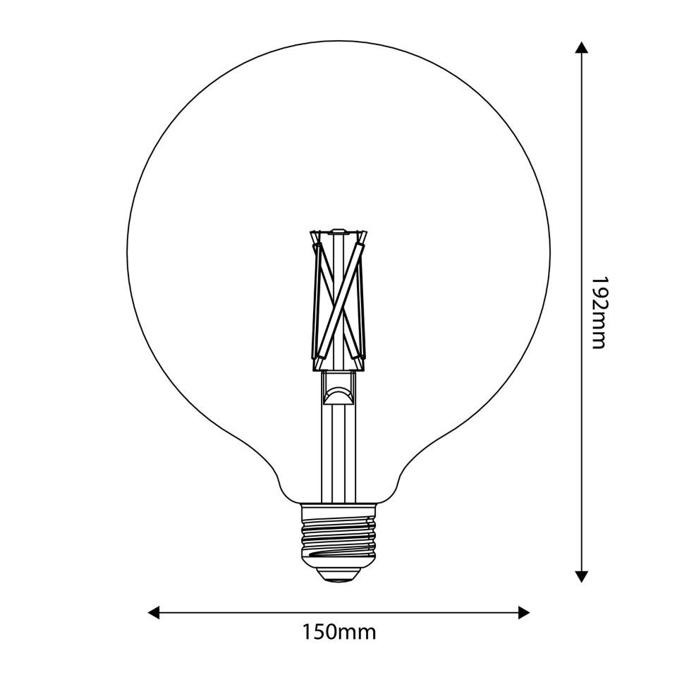 LED Filament Λαμπτήρας E27 CRI 95 Γλόμπος G150 7W 2700K Dimmable - P05