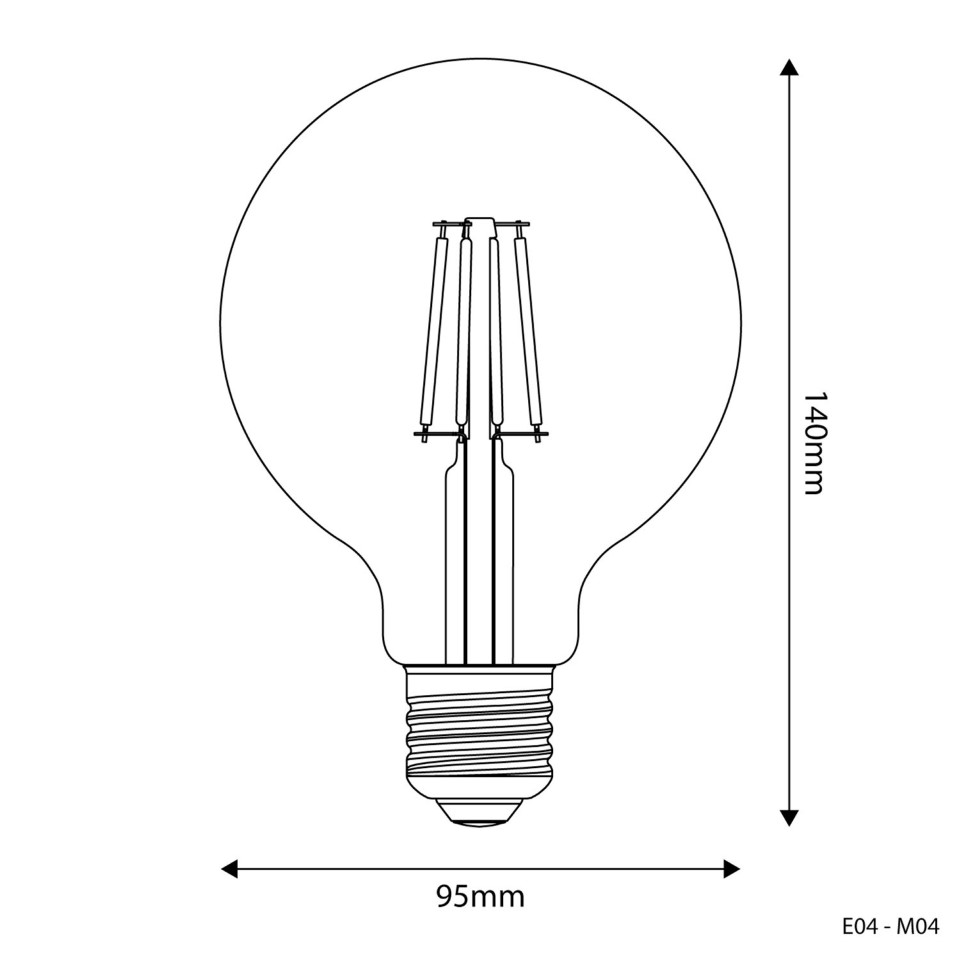 LED Filament Λαμπτήρας M04 Γλόμπος G95 Οπάλ 4W 470Lm E27 2700K