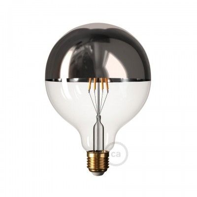 LED Filament Λάμπα Καθρέπτου Γλόμπος G125 Χρώμιο - 7W E27 Dimmable 2700K
