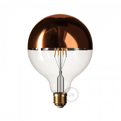 LED Filament Λάμπα Καθρέπτου Γλόμπος G125 Χαλκός - 7W E27 Dimmable 2700K