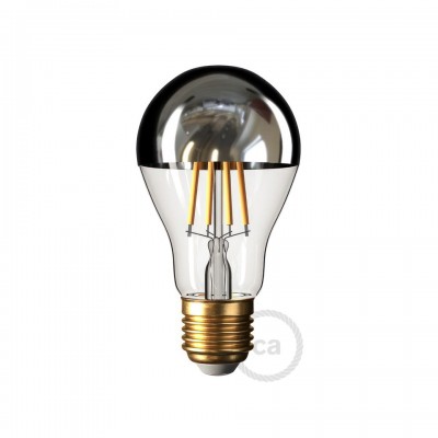 LED Filament Λάμπα Καθρέπτου Α60 Χρώμιο - 7W E27 Dimmable 2700K