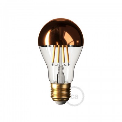 LED Filament Λάμπα Καθρέπτου Α60 Χαλκός - 7W E27 Dimmable 2700K