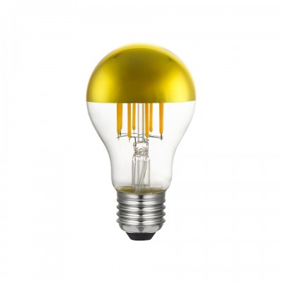 LED Λαμπτήρας Α60 Μισός Καθρέπτης Χρυσό 7W E27 2700K Dimmable