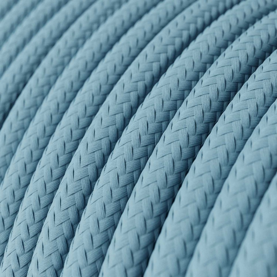 Στρόγγυλο Υφασμάτινο Καλώδιο RM17 - Απαλό Γαλάζιο 3x0.75