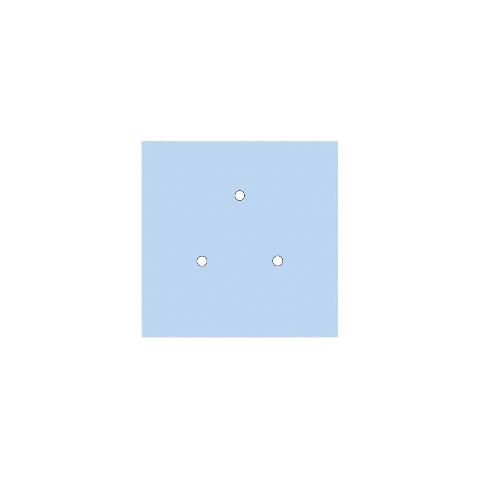 Ροζέτα Rose-One 200mm Τετράγωνη με 3 τρύπες και 4 πλαϊνές τρύπες Απαλό Γαλάζιο Λευκό