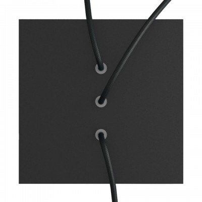 Ροζέτα Rose-One 200mm Τετράγωνη με 3 τρύπες στη σειρά και 4 πλαϊνές τρύπες Μαύρο ΜΑΤ Μαύρο