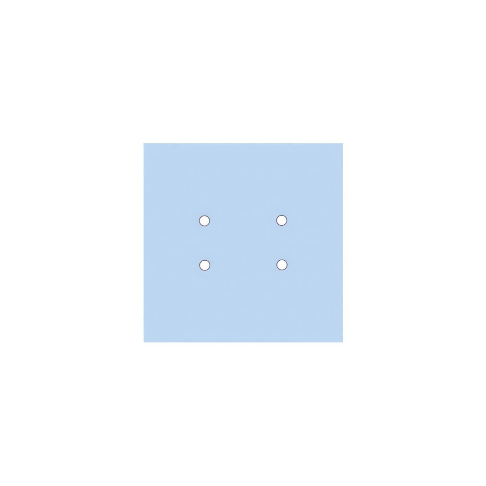 Ροζέτα Rose-One 200mm Τετράγωνη με 4 τρύπες και 4 πλαϊνές τρύπες Απαλό Γαλάζιο Λευκό