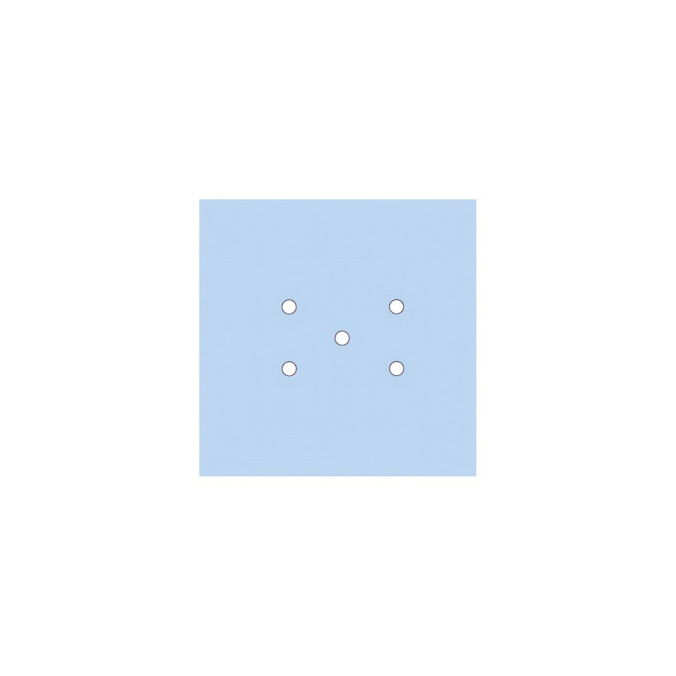 Ροζέτα Rose-One 200mm Τετράγωνη με 5 τρύπες και 4 πλαϊνές τρύπες Απαλό Γαλάζιο Λευκό