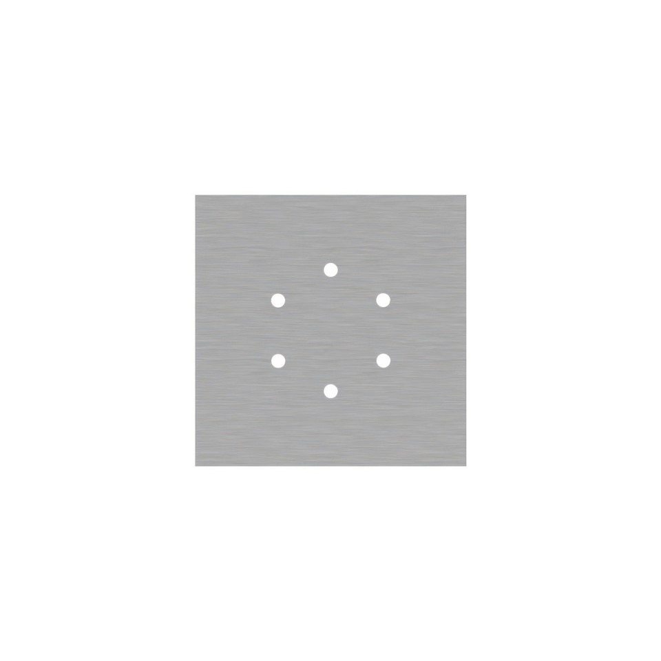 Ροζέτα Rose-One 200mm Τετράγωνη με 6 τρύπες και 4 πλαϊνές τρύπες Νίκελ ΜΑΤ Dibond Λευκό