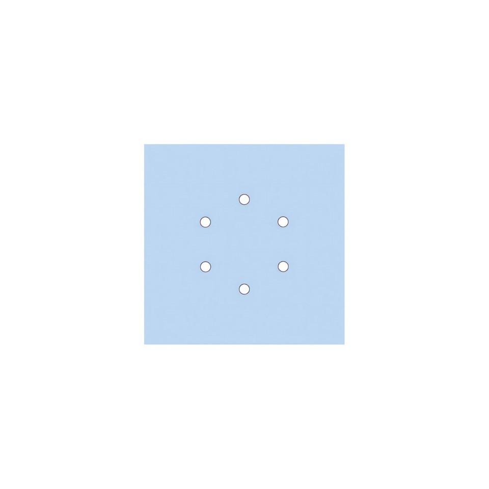 Ροζέτα Rose-One 200mm Τετράγωνη με 6 τρύπες και 4 πλαϊνές τρύπες Απαλό Γαλάζιο Λευκό