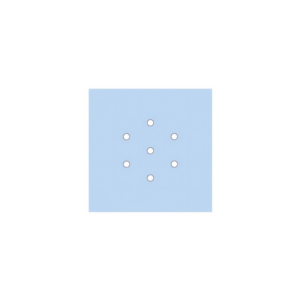 Ροζέτα Rose-One 200mm Τετράγωνη με 7 τρύπες και 4 πλαϊνές τρύπες Απαλό Γαλάζιο Λευκό