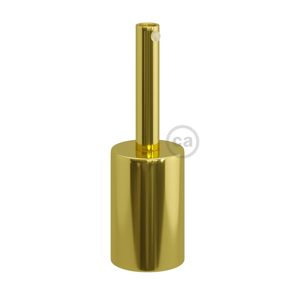 Ντουί Μεταλλικό Πλακέ E27, με στήριγμα καλωδίου 7cm Χρυσό