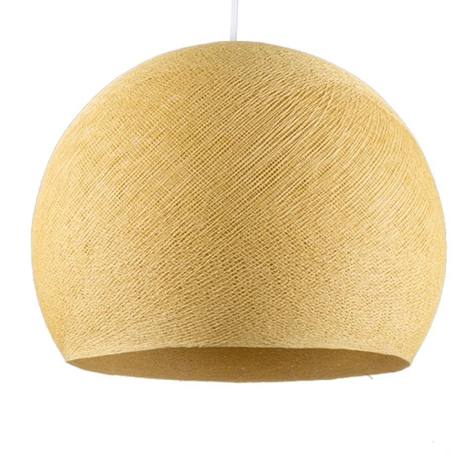 Καπέλο για φωτιστικό Μπάλα Dome από νήμα πολυεστέρα Μουσταρδί Ø 25 cm