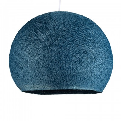 Καπέλο για φωτιστικό Μπάλα Dome από νήμα πολυεστέρα Πετρολ Μπλε Ø 25 cm