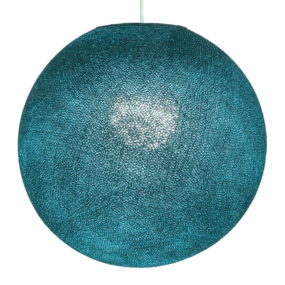 Καπέλο για φωτιστικό Σφαίρα Globe από νήμα πολυεστέρα Πετρολ Μπλε Ø 31 cm