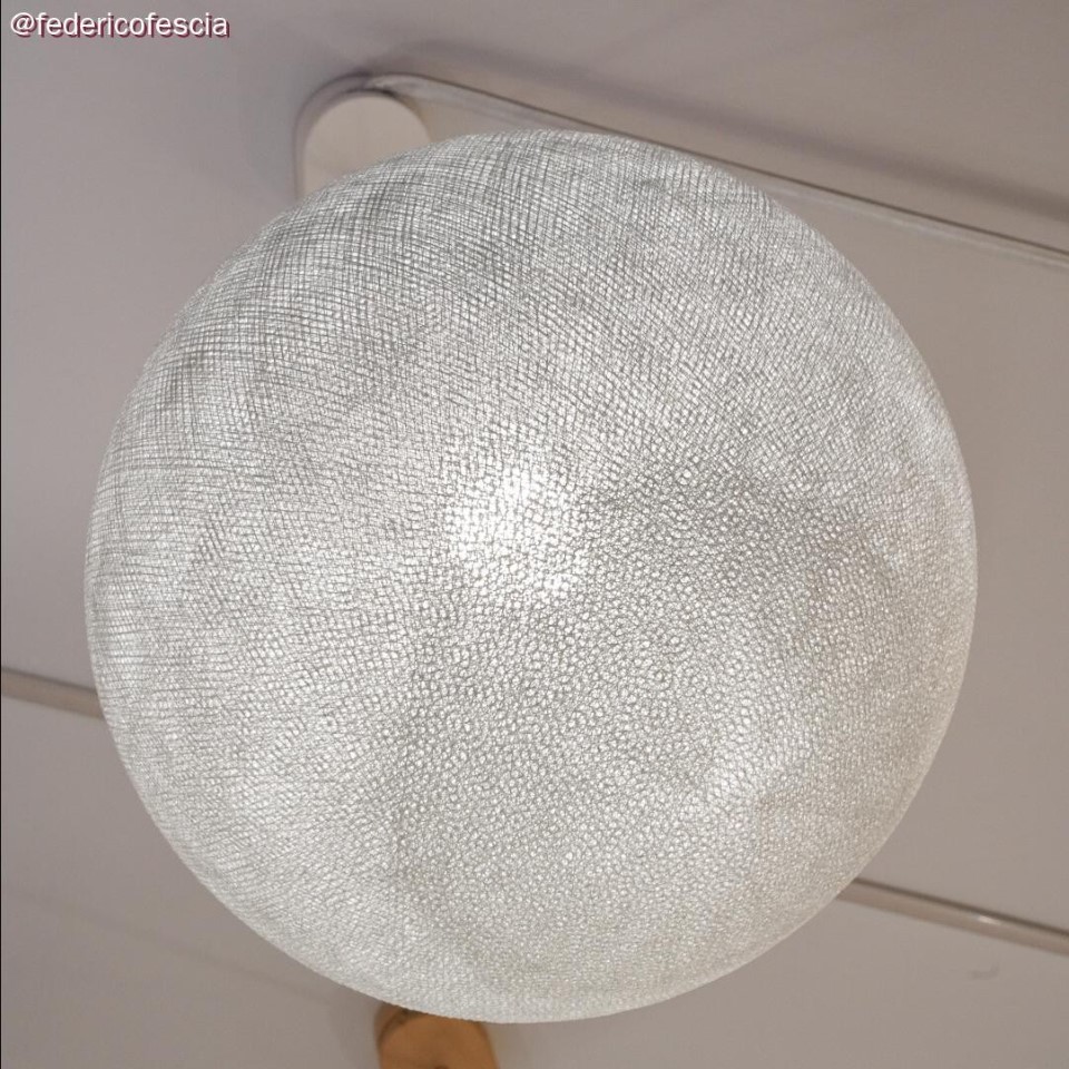 Καπέλο για φωτιστικό Σφαίρα Globe από νήμα πολυεστέρα Ανοιχτό Γκρι Ø 35 cm