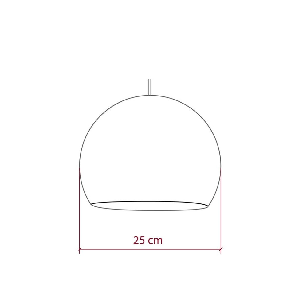 Καπέλο για φωτιστικό Μπάλα Dome από νήμα πολυεστέρα 100% χειροποίητο Γκρι Γραφίτης Ø 25 cm