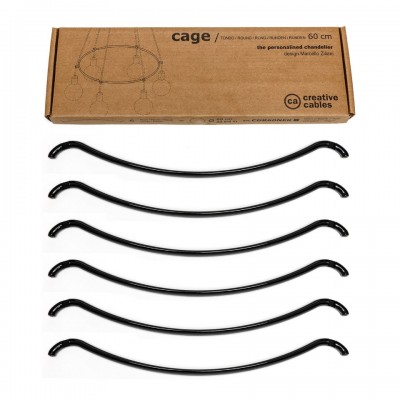 Cage Κύκλος - Κατασκευή για φωτιστικά Μαύρο Ø 60 cm