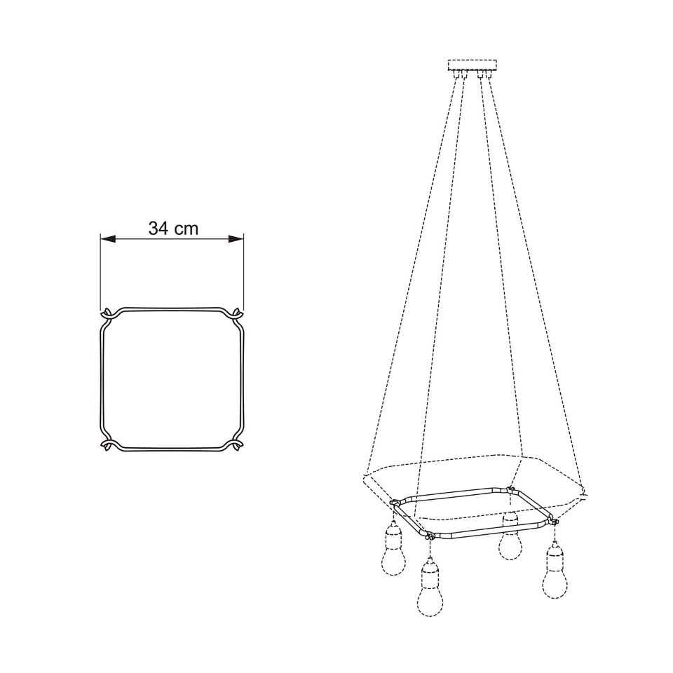 Cage Τετράγωνο - Κατασκευή για φωτιστικά Διαφανές L 34 cm