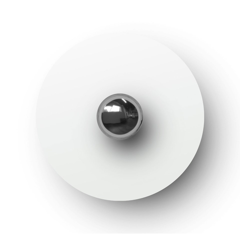 Mini Ellepi 'Solid Color' Μεταλλικό Πιάτο για κρεμαστό φωτιστικό, Διάμετρος 24 cm, Made in Italy Λευκό ΜΑΤ