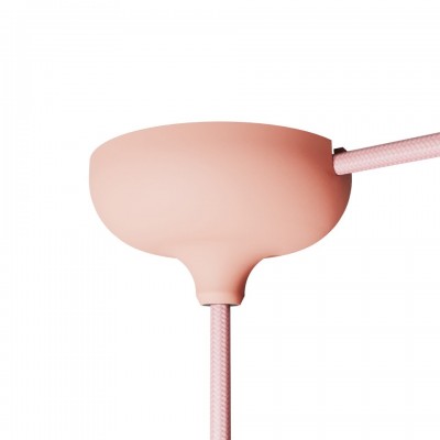 Ροζέτα Σιλικόνης με μία τρύπα κατάλληλη για φωτιστικό με καπέλο Ροζ παστελ