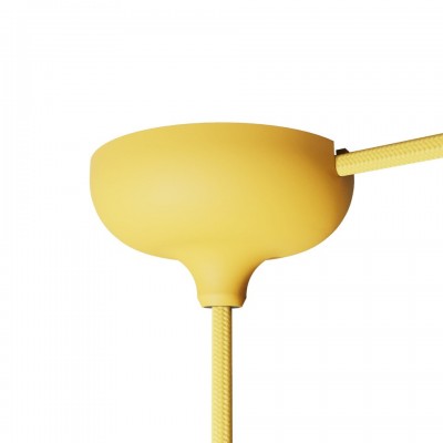Ροζέτα Σιλικόνης με μία τρύπα κατάλληλη για φωτιστικό με καπέλο Κίτρινο