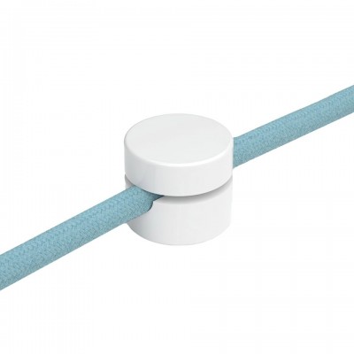Universal Στήριγμα Τοίχου ή Οροφής για Υφασμάτινο Καλώδιο 2x0,75 ή 3x0,75 - σετ 2 τεμαχίων Λευκό