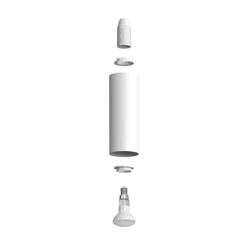 Φωτιστικό Τοίχου ή Οροφής Fermaluce Filè, κινητό μεταλλικό με Tub-E14 Λευκό Με Λάμπα