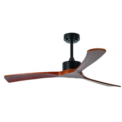 Ceiling Fan Meino Ø132cm Remote Controlled Black with Wenge Wood Blades