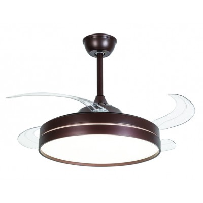 LED Ceiling Fan  Minuano Ø50cm with Collapsible Blades Ø106cm 3000K/4000K/6000K/CCT 60W Remote Controlled Brown