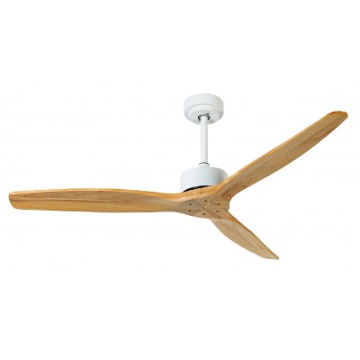 Ceiling Fan Alessa Ø132cm Remote Controlled White with Natural Wood Blades