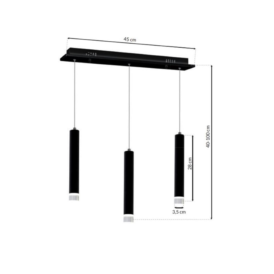 LED Pendant Lamp Carbon 15W Black