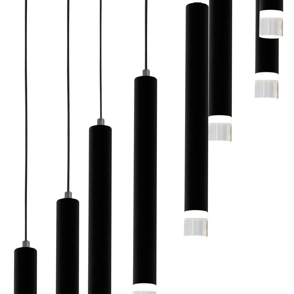 LED Κρεμαστό Φωτιστικό Carbon 12W Ø45cm Μαύρο